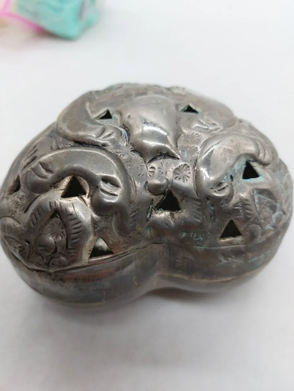 Alda's Forever English Silver Tone Friendship Heart Trinket Box Vintage